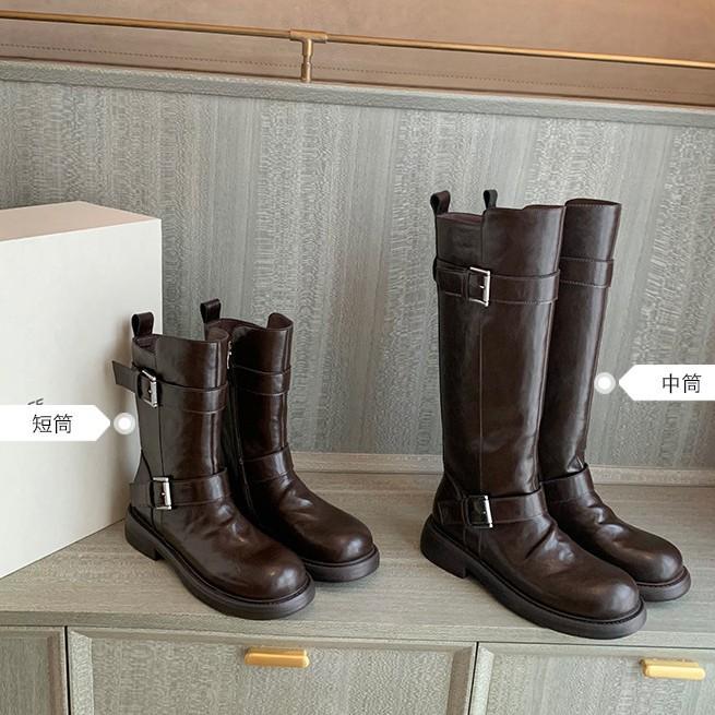 High Quality Women's Shoes Winter New Soft Leather Boots Luxury Zipper Platform Knight Boots for Women Fashion Shoes Botas Mujer
