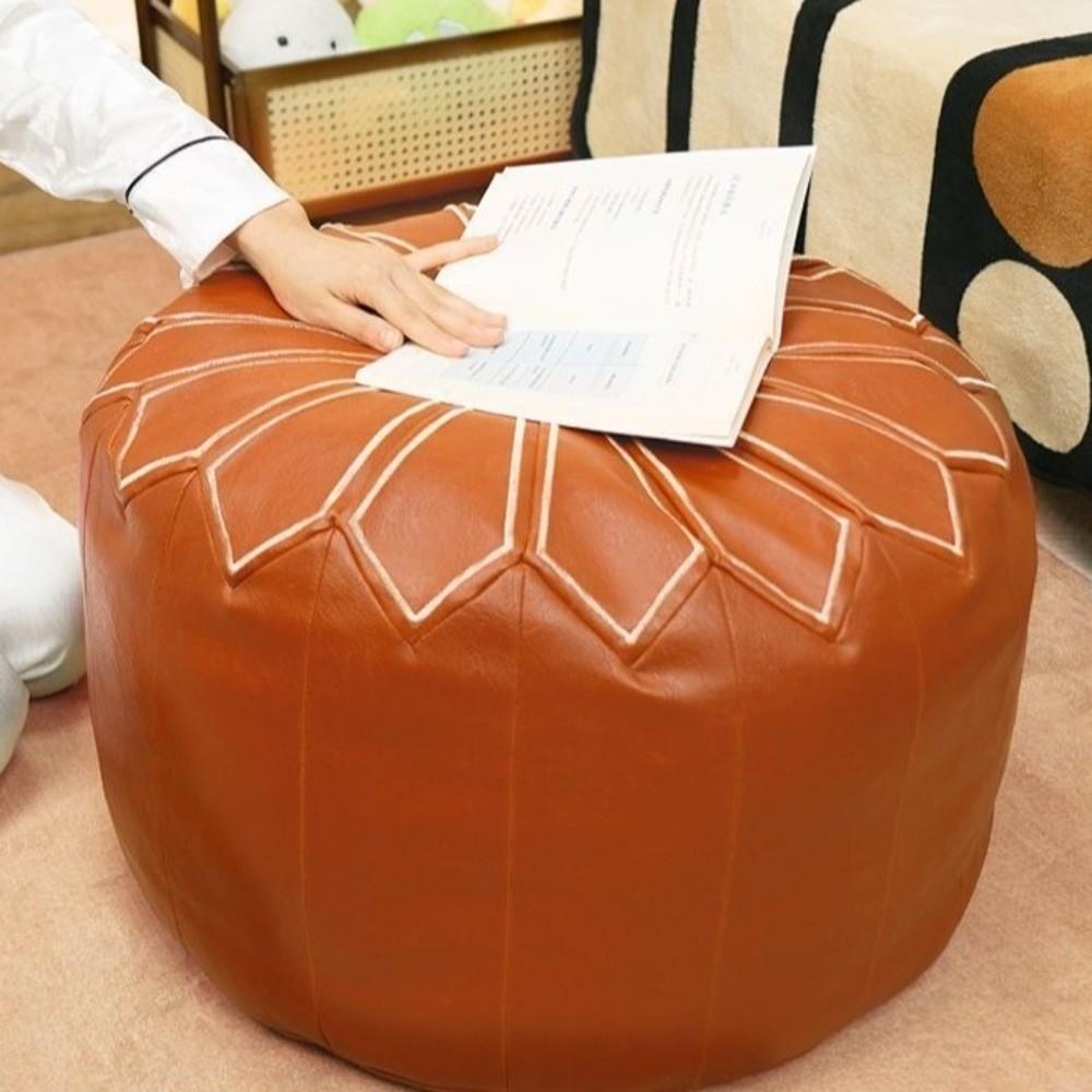 Waterproof Pumpkin Pouf Cover Round Sofa Stool Cover Storage Leg Bench Home Furniture