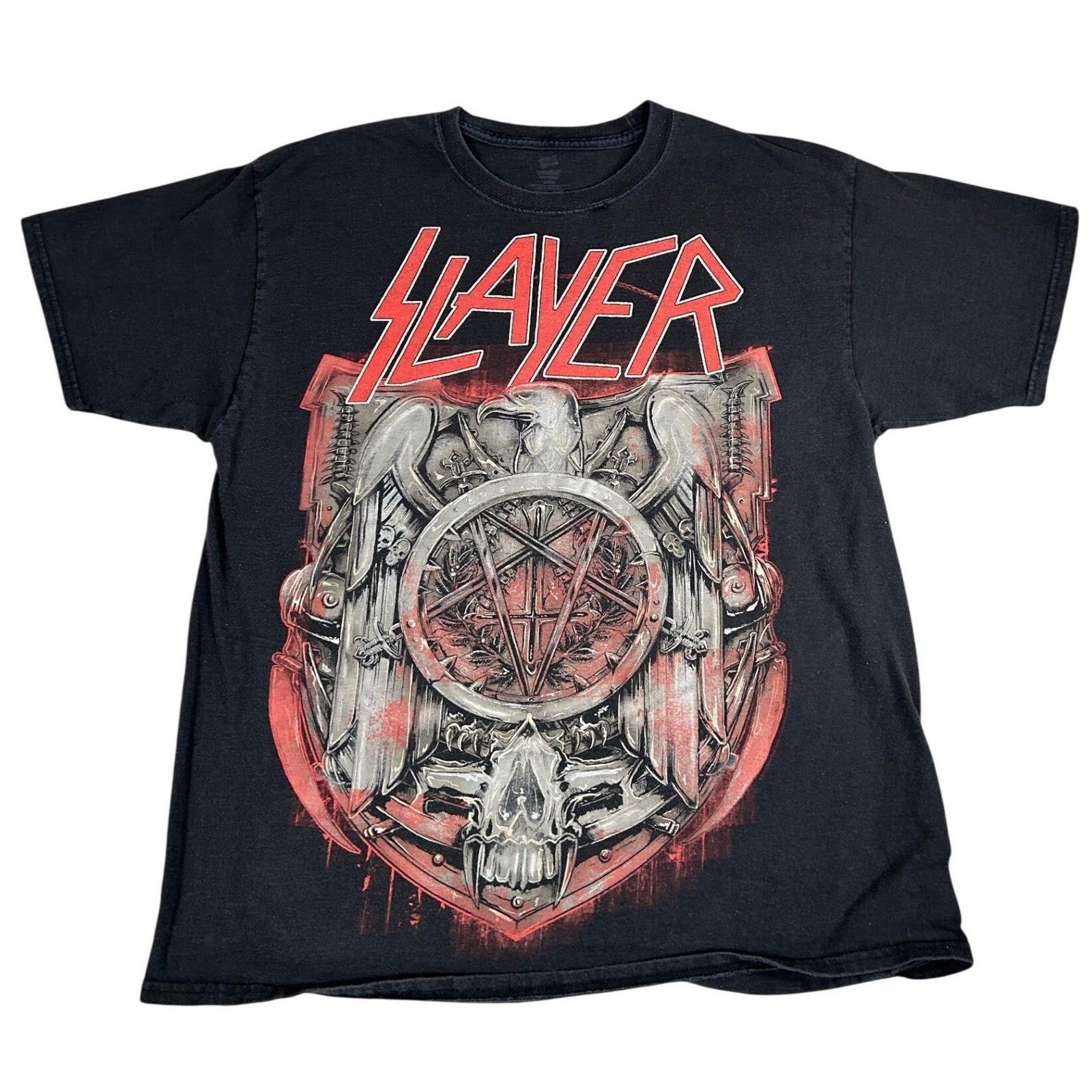 Slayer World Domination 2013-2014 Tour Graphic Mens Large Black Hanes Unisex T-Shirt M
