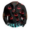 Halloween Print - Men's Loose, Casual, Versatile Round-neck Multi-color Pullover Hoodie