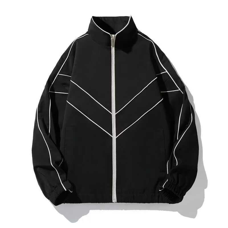 

Jacket Men s Explosive Street Middle High School Students Loose High-end Trendy Brand Youth Casual L чёрный