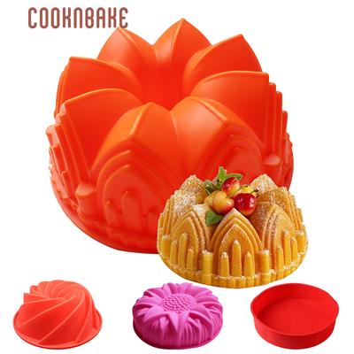 Silikonform Kuchen Backformen 3D Gebäck Backen Krone Blume Form Große Kuchen Werkzeuge Wiederverwendbare Brotform