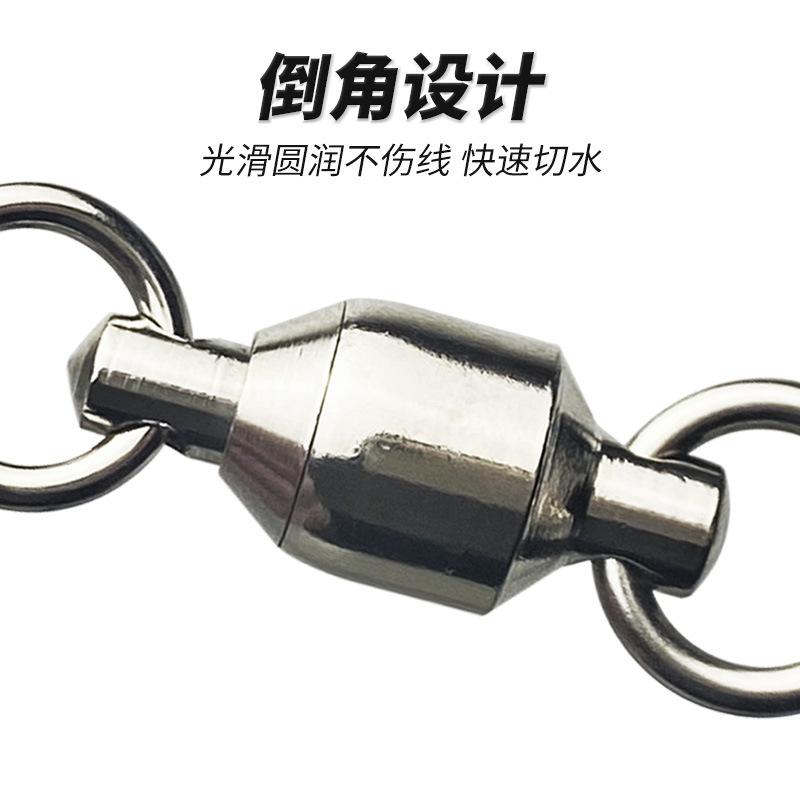 Luya Fishing Tackle Accessories 0 #-10 #Double Head Welded Bearing Swivel Stainless Steel Single Ring Connector