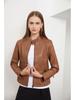 Women's Autumn & Winter Casual Leather Jacket - Simple European/American Trend Thin Coat, Long Sleeve Motorcycle Style