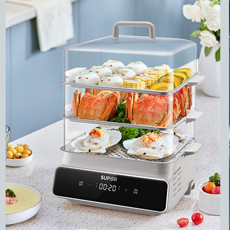 SUPOR 15.7L Smart 3-Layer Electric Steamer CN plug (adapter included)