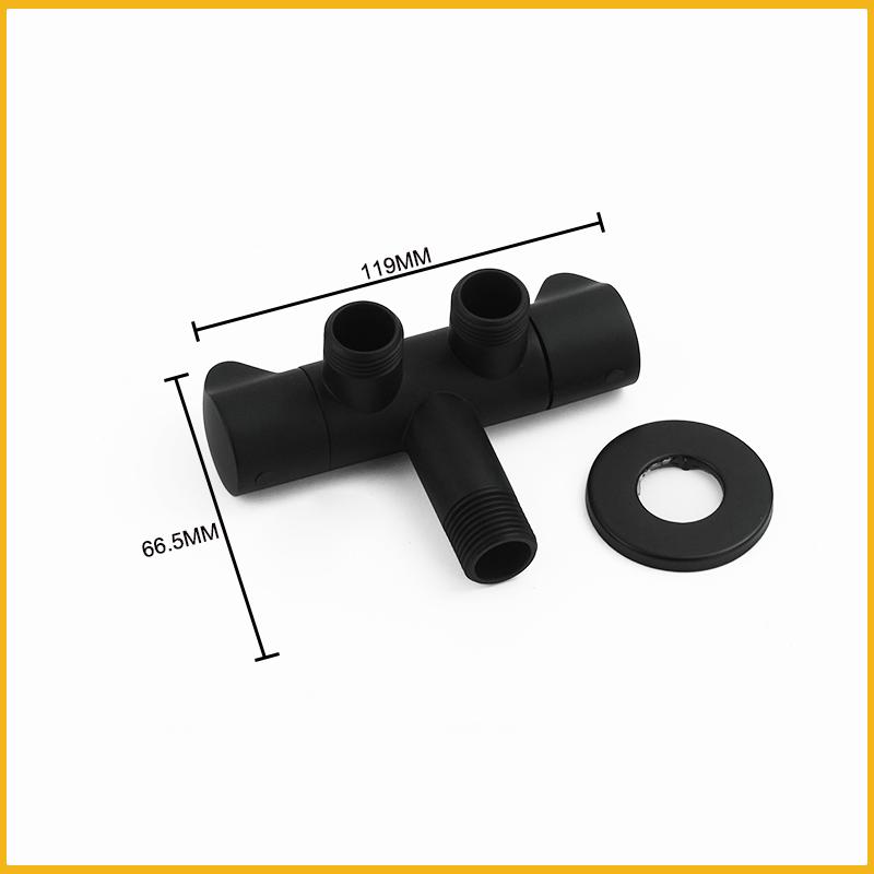 Brass Black Angle Valve Wall-Mounted Single And Double Outlet Valve External Thread G1/2 Stop Valve Bathroom Kitchen Accessories