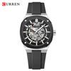 CURREN Men Automatic Mechanical Original Waterproof Silicone Strap Luminous Business Fashion Clock