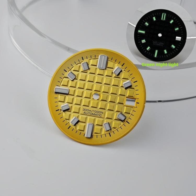 New 30mm No Logo Dial Fresh Small Square Green Lume Dial Compatible with Japanese NH34 NH35 NH36 Movement Watch Accessories