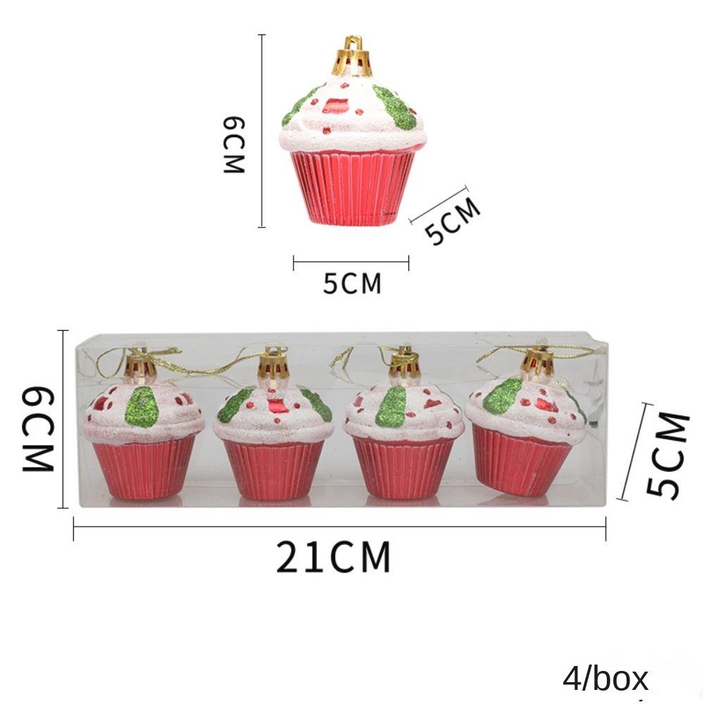 

4 шт./коробка пластиковая картина для торта рождественская елка украшение своими руками поделки рождественские подарки коробки подвеска новогодние украшения