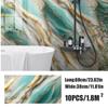 10pcs Imitation Marble 3D Foam Wall Sticker Peel and Stick Renovation Tile Sticker  Room Decor