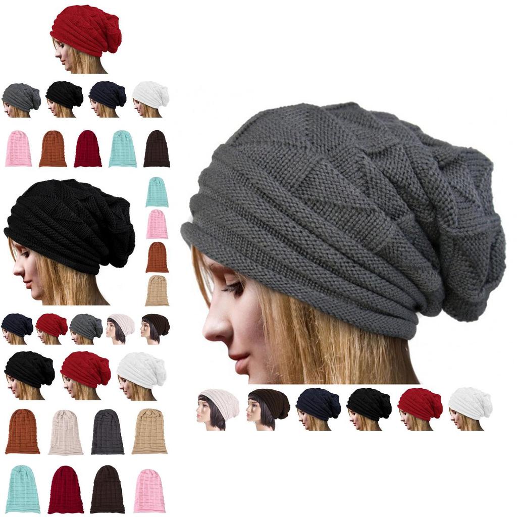 Stilvolle übergroße Slouch Beanie Mütze für Damen und Herren aus warmem Strickstoff