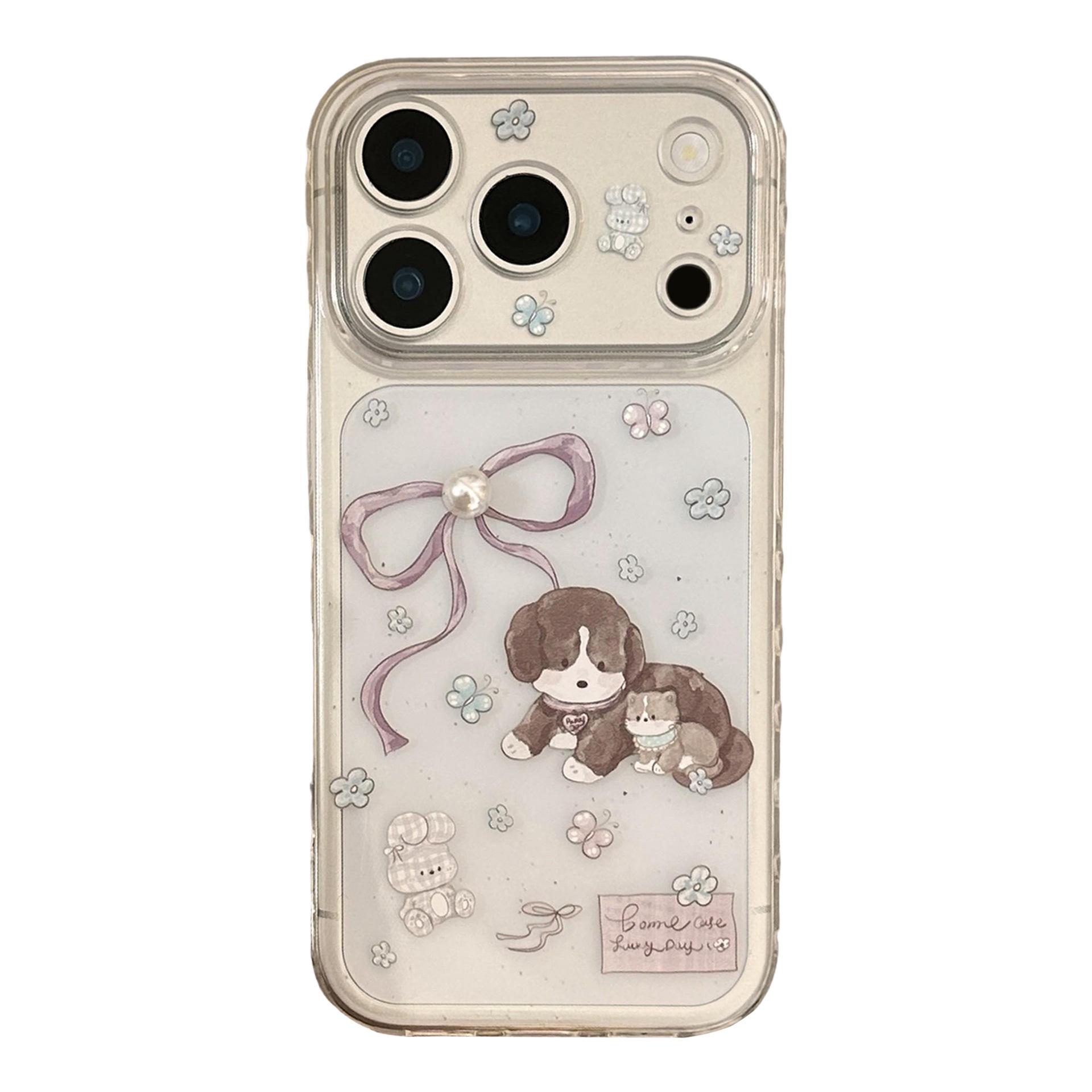 

Cartoon Bow Puppy Phone Case for iPhone 16, iPhone 17, and iPhone 17 Pro Max iPhone 11