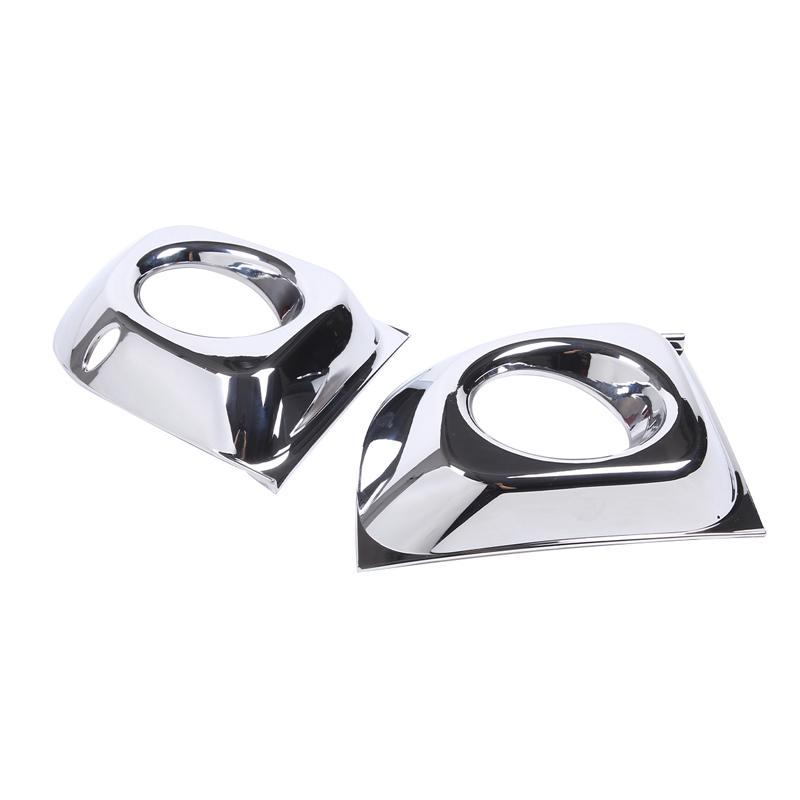 ABS Carbon Fiber/Bright Silver Car Front Fog Lamp Decorative Frame Cover For Fiat 500 2011-2015 Car Modification Accessories