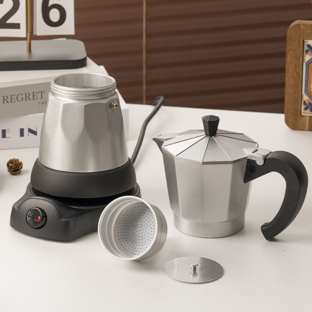 Detachable Electric Espresso Mocha Pot 6 Cup Espresso Machine Portable Coffee Pot  Stove