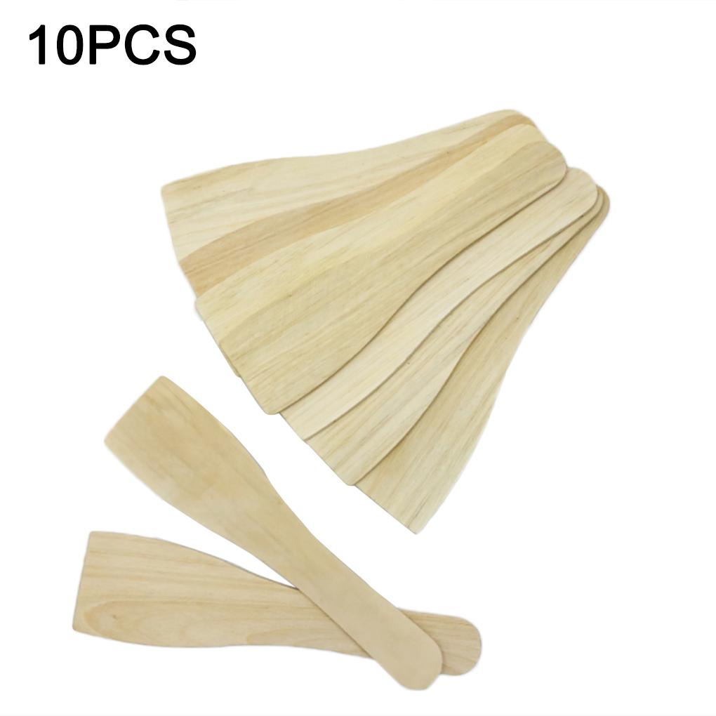 10PCS Natural Wooden Pot Kitchen Cooking Utensils Non Stick Pancake Turner Long Handle Spatula
