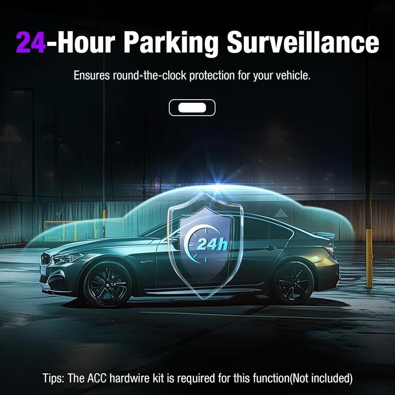 4K Triple Dash Cam GPS Front Inside and Rear 3CHs WiFi Car Camera with APP Control Night Vision 24H Parking Mode Loop Recording