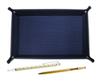 Grained Cowhide Pen Tray In Slide Measuring Stick and Slim 60 Ballpoint Pen In Gold Set Japanese-made Blue, TRAL-708W-SV60KBP