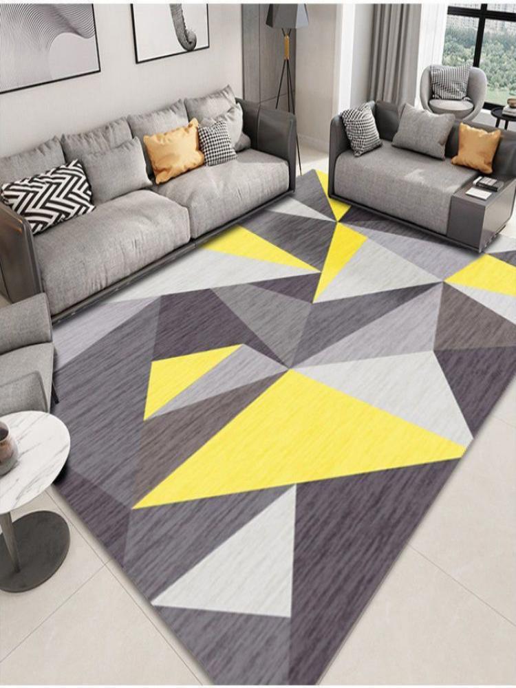 Light Luxury Crystal Pile Carpet Geometric Rugs Living Room Sofa Rugs Coffee Table Bedroom Full Bedside Floor Mats Home