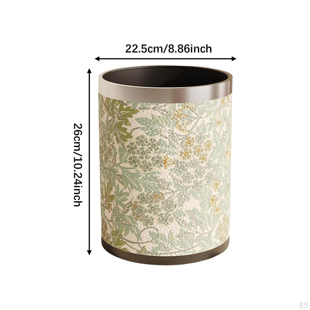 American Style PU Leather Wastebasket for Dorm and Bathroom