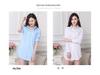 2025 Spring/Autumn Women's Trendy Mid-Length Slim Fit White Shirt, Korean Style