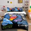 Colorful Trees and Moon. Bedding Sets Duvet Cover Sets Duvet Covers Pillowcases(1 * Duvet Cover 2 * Pillowcases, Without Duvet Insert)