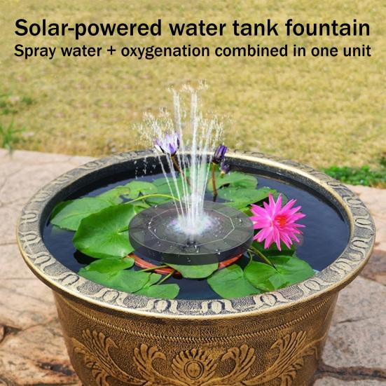 Floating Solar Fountain Bird Bath Solar Water Fountain with Multiple Nozzles Solar Powered Fountain for Garden Yard Pond Pool Outdoor