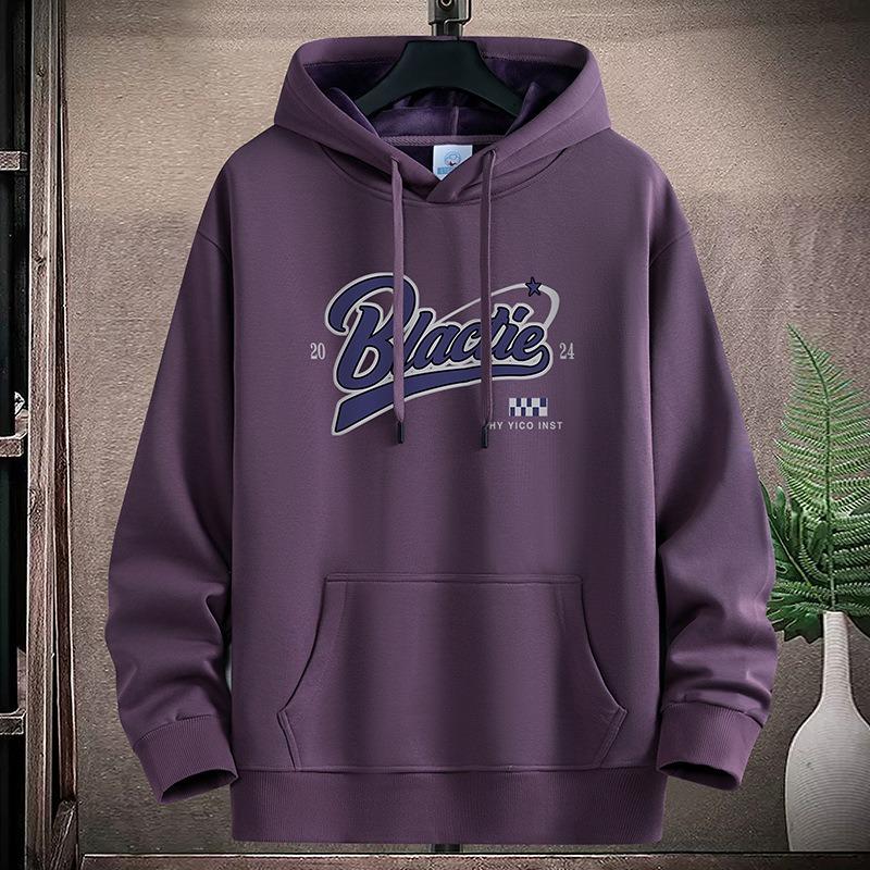 BFCCQB Men's Fashion Long Sleeve Casual Solid Color Print Autumn Winter Hoodie