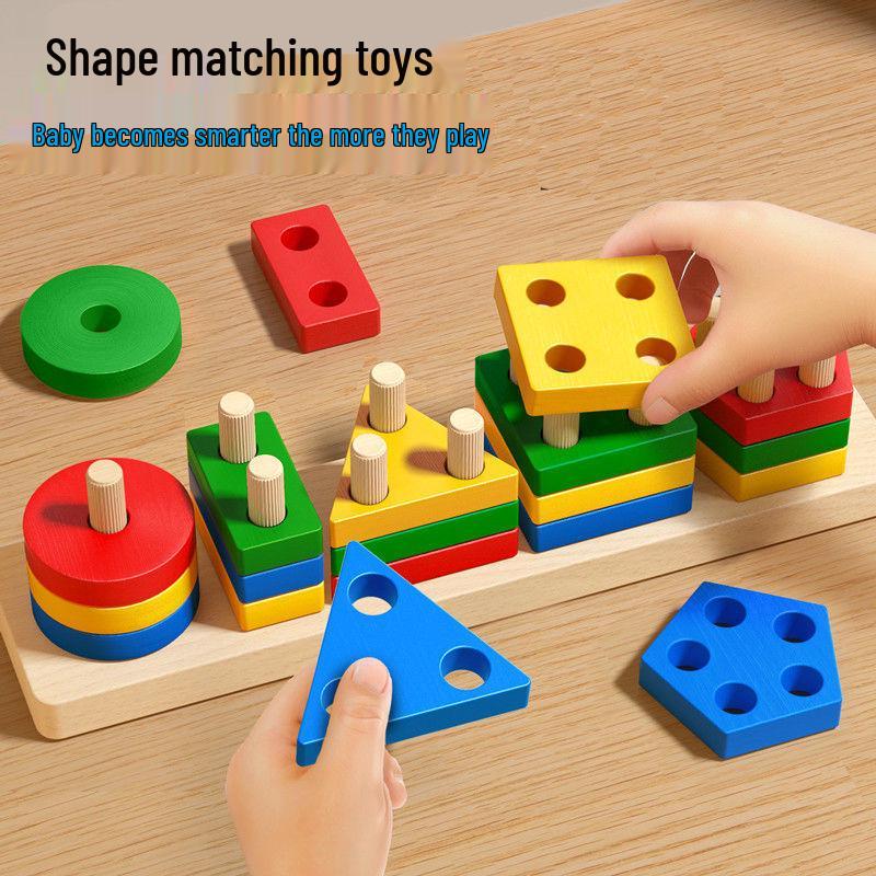 Montessori Geometric Stacking Rings: Educational Shapes for Infants & Toddlers (1-3 Years)