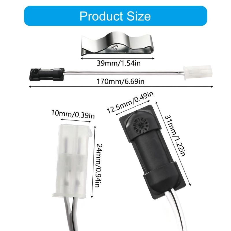 Wohnmobil Kühlschrank Sensorbaugruppe 629409 mit Clip-Kit und Steckverbindungsgeschirr, Thermistor-Ersatz für die Lebensmittelraumüberwachung