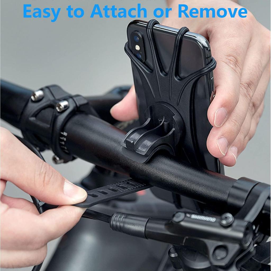 2 Pack Universal Bike Phone Mounts, 360 Rotation Silicone Holders For IPhone And Samsung, Compatible With 4.7-6.8 Inches Phones, Easy Tallation