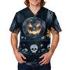 Herren Kurzarm Kasack mit Halloween-Print Arbeitsuniform