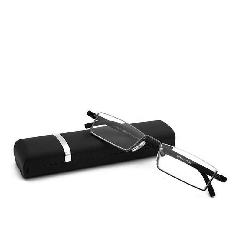 

Metal Anti-Blue Light Reading Glasses Men Half Frame Prescription Eyeglasses Male Eyewear With Case +1.0 1.5 2.0 2.5 3.0 3.5 4.0 2.0