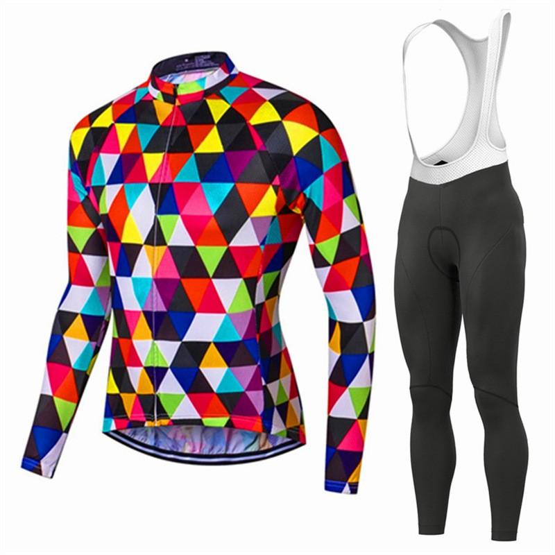 Mens Long Sleeve Cycling Jersey Shorts Set Mountain Bike Riding In