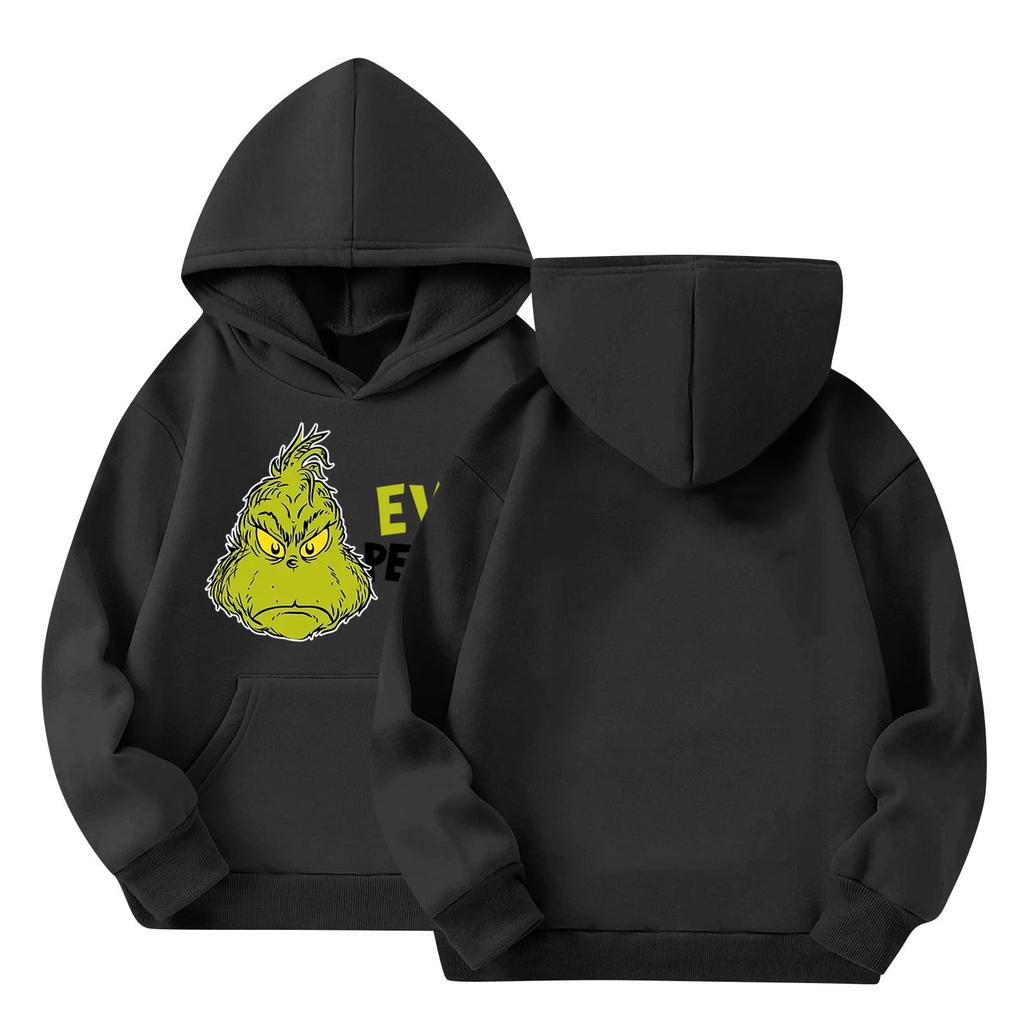 Kids' Long Sleeve Loose Pullover Letter Print Drawstring Hooded Sweatshirt