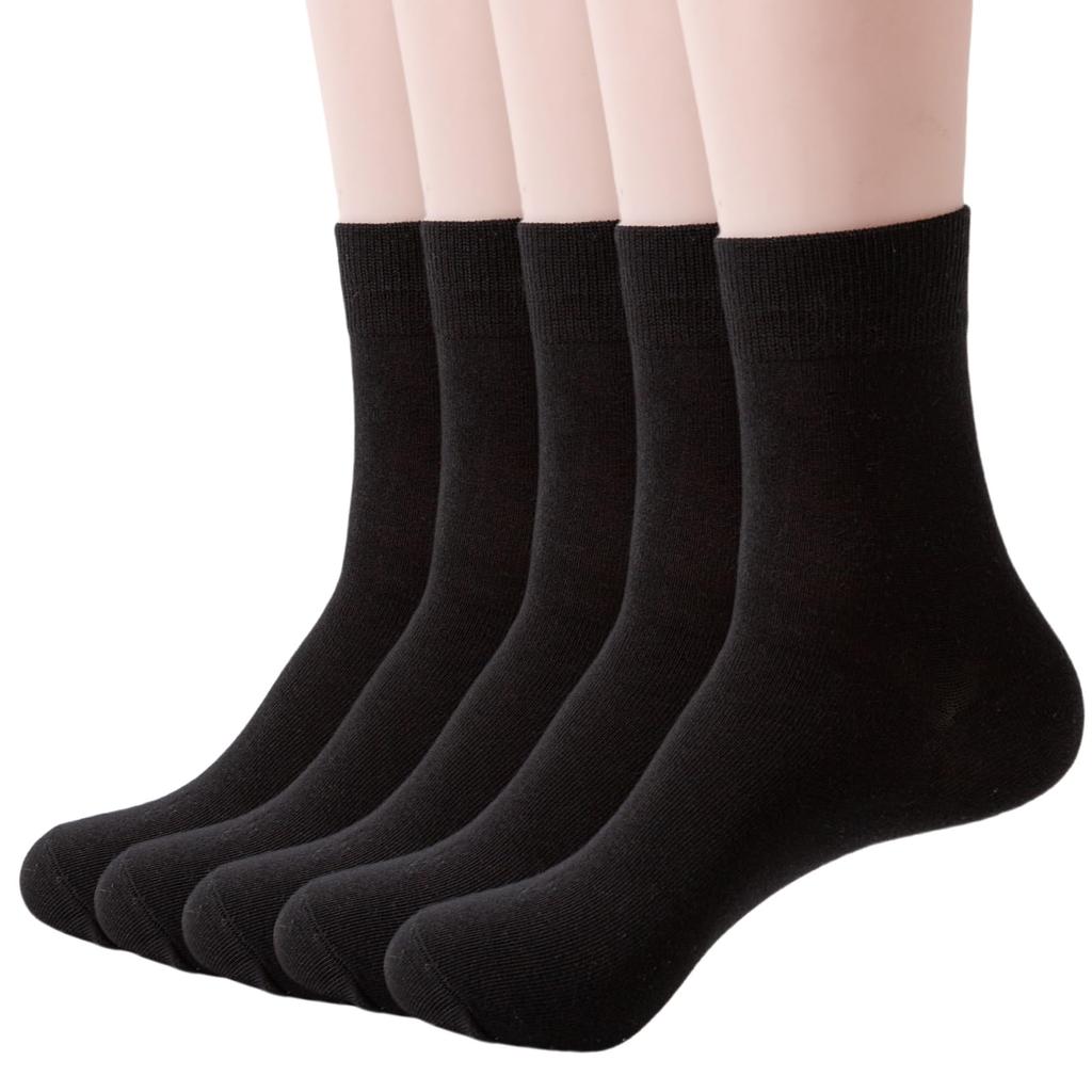 Josnown Combed Suitable for All Cute for Business and Casual Sizes Women's 5-Pair Socks, Cotton, Sweat-Absorbent, Deodorizing, Breathable, Seasons,