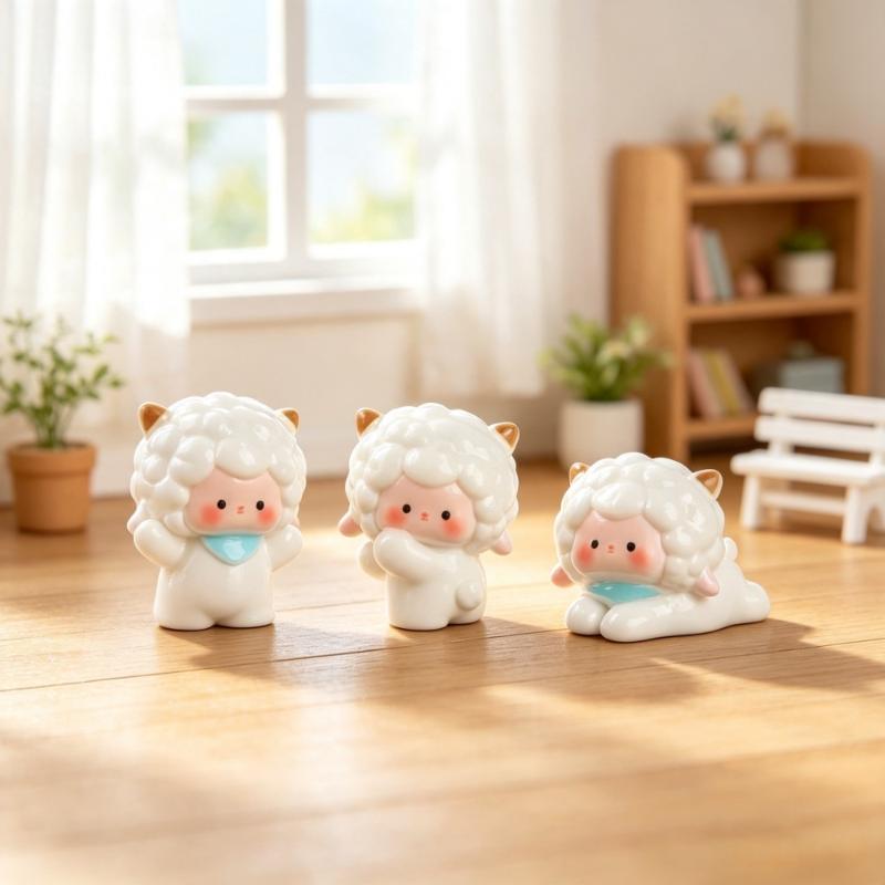 Miniature Fairy Garden Sheep Lamb Accessories 5/6Pcs Cute Ornaments for DIY Micro Landscape Home Yard Decor