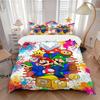 3pcs Happy Super Mario Bros Bedding Set, Including 1 Quilt Cover and 2 Pillow Shams, Without Filling, Soft and Comfortable Home Bedroom Fabric, Fashio