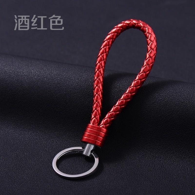1PCS Multiple Colors Unisex Braided Leather Rope Handmade  Keychain Key Chain Car Key Ring Accessories