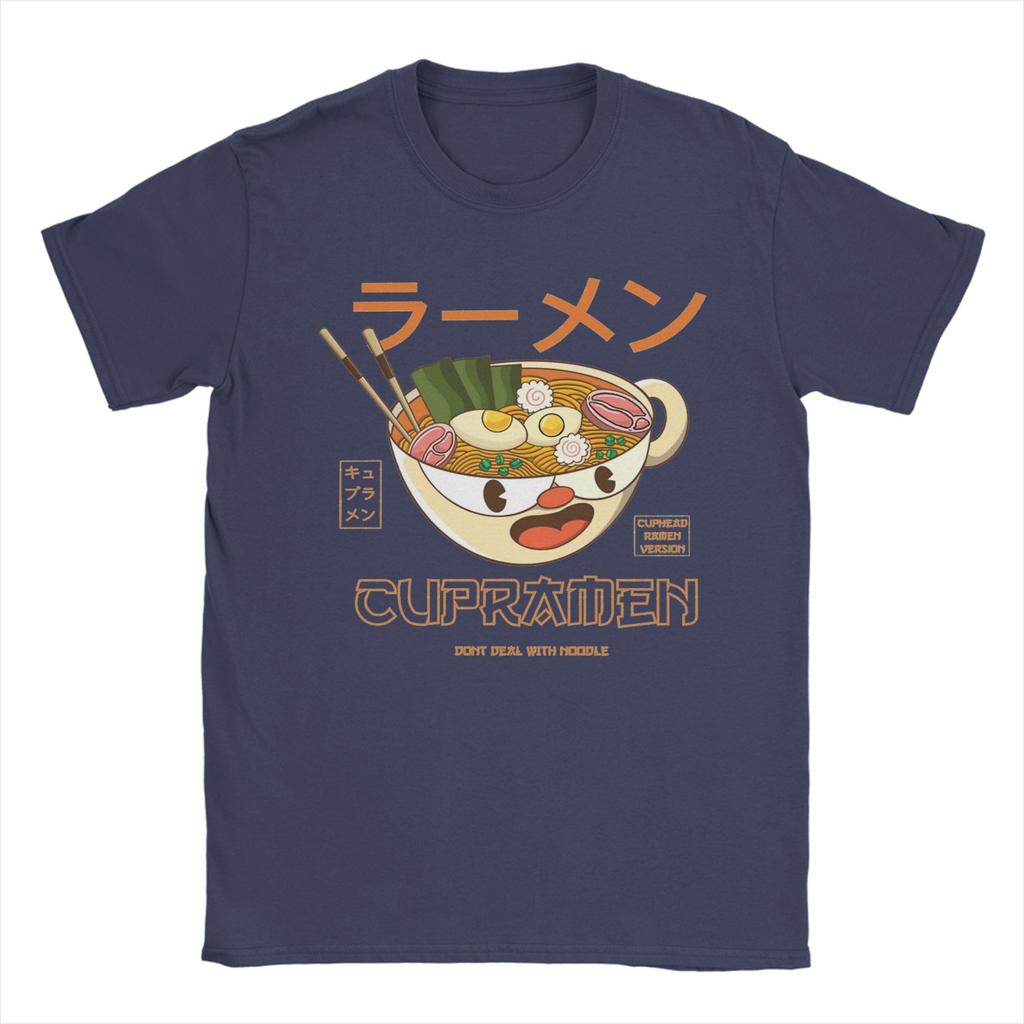 Cupramen Cuphead T-shirt Été Hip Hop T-shirts Homme Coton Col Rond Oversize Manches Courtes Y2K T-shirt Drôle