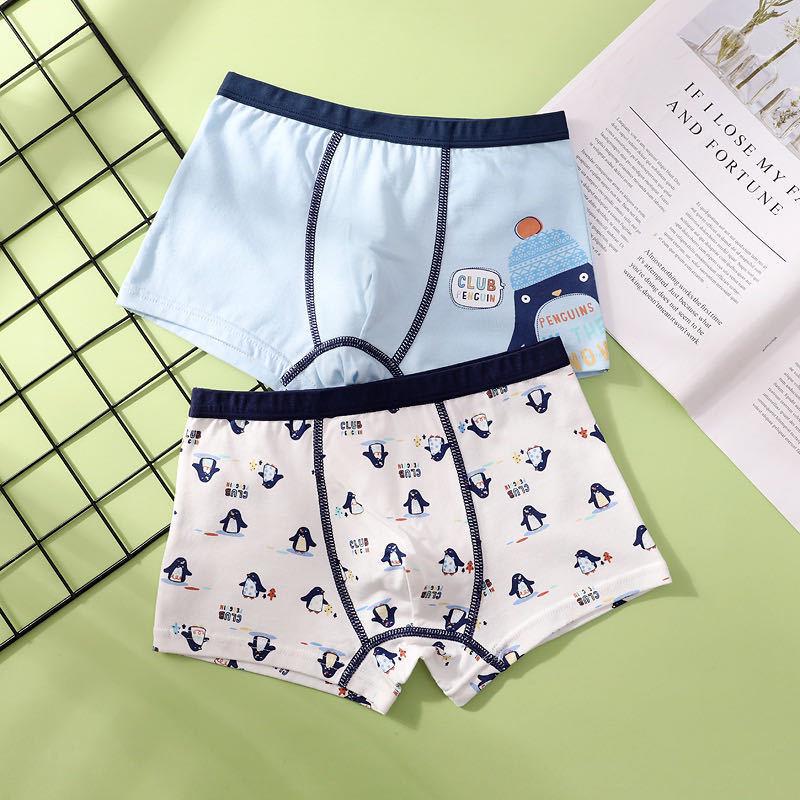 Boys' Pure Cotton Breathable Boxer Briefs - Sweat-Absorbent Underwear for Kids