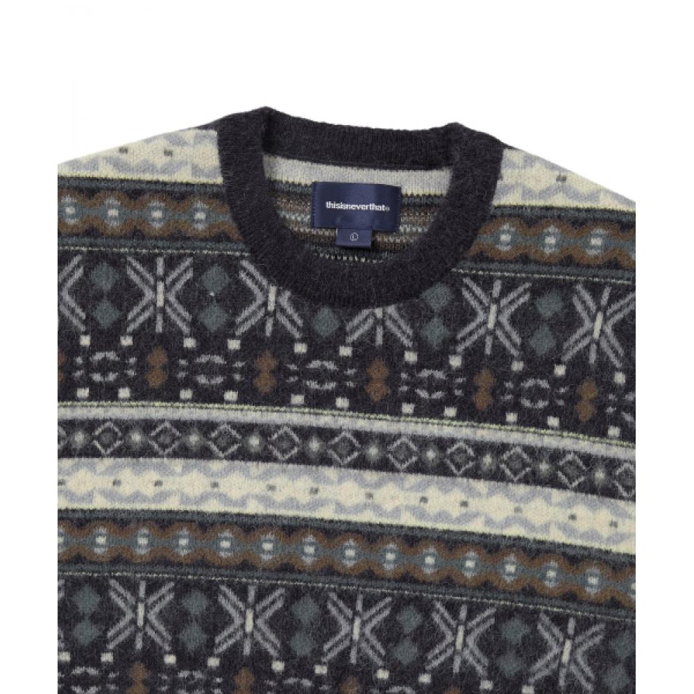 Thisisneverthat Fair Isle Knit Sweater Navy