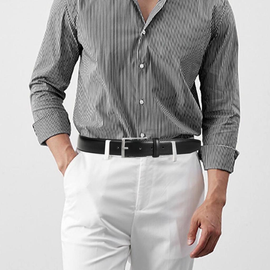 Business And Leisure Pin Buckle Leather Belt, Men'S Leather Belt, Light Luxury Cowhide Belt