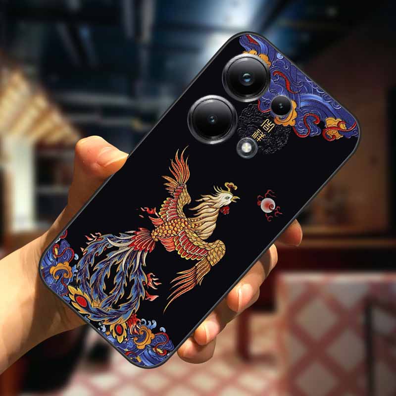 For Xiaomi Redmi Note 13 13pro 5G Case 3D Relief Flower Emboss Soft Silicone Cover For Redmi Note 13 pro Plus Owl interest Cases