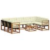Outdoor Sofa Set 10 pcs Natural and Cream Solid Acacia Wood