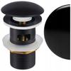 Semi-matt Black Ceramic Washbasin Plug for Washbasins with Overflow