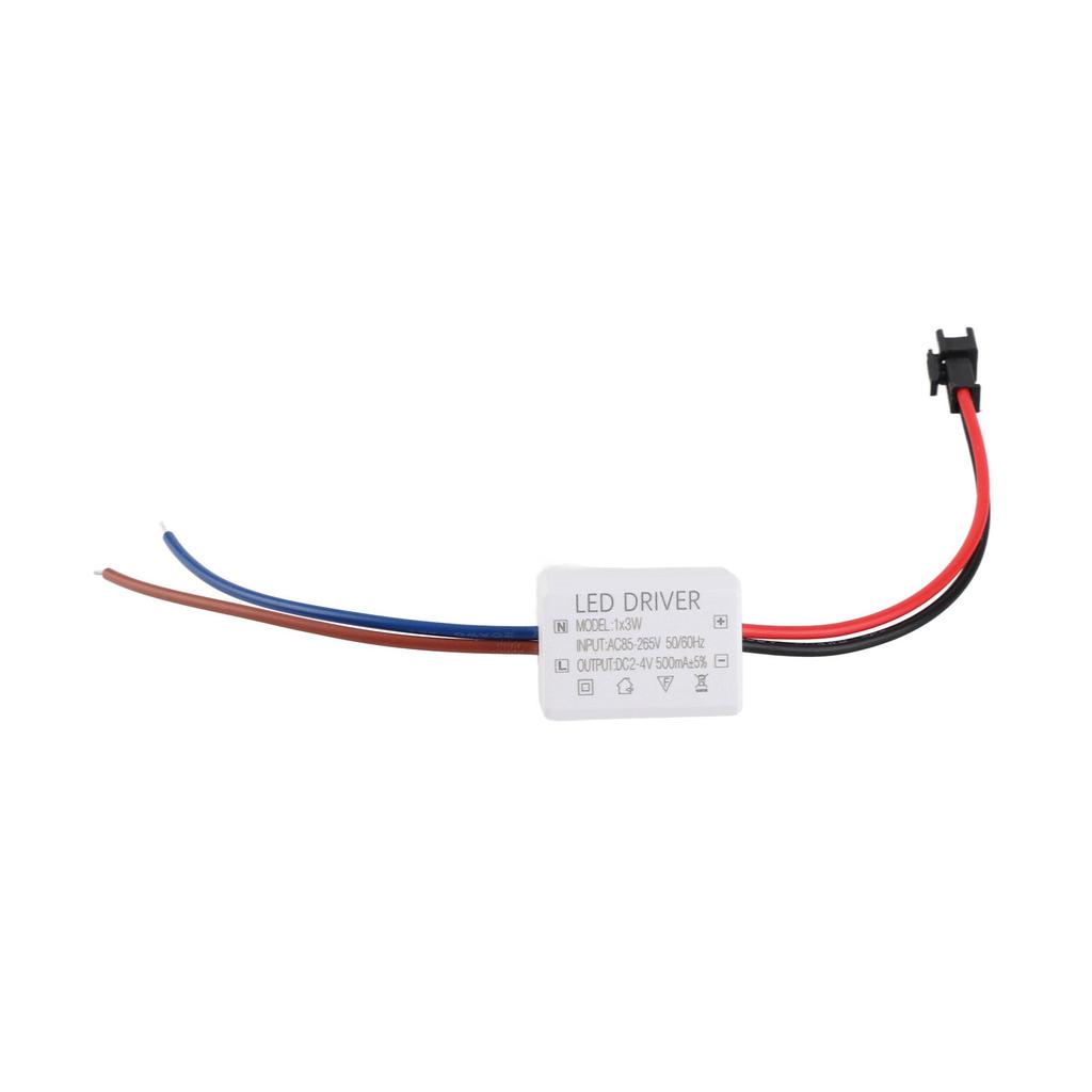 500mA 1X3W LED Driver Power Supply Driver Connector LED Lamp Transformer Input AC95‑265V Output 2‑4VDC