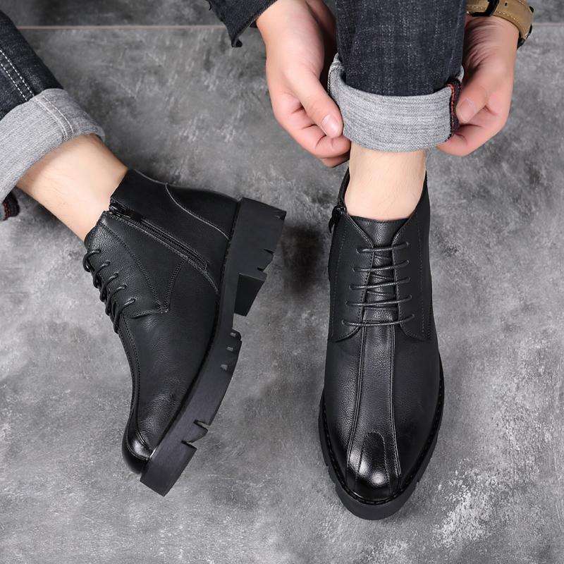 Business- und Freizeit-High-Top-Herrenlederschuhe Klassischer minimalistischer Designstil Hochzeit täglich Büro Schwarz Heiß verkaufte Schuhe