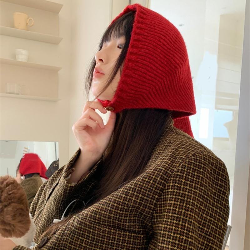 Thicken Knit Triangle Scarf Soft Wool Head Wrap Unisex Unique Style Headscarf For Women Men Outdoor Travel Accessory