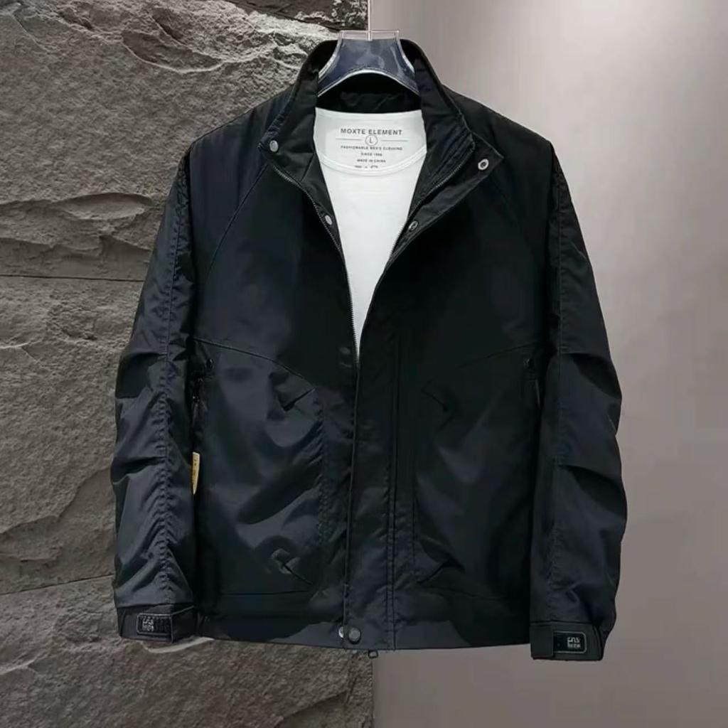 Trendy Brand Stand-Up Collar Jacket Men'S Spring And Summer Ruffian Handsome Jacket Men'S Trendy Brand Autumn Clothing Casual Top Tooling Casual Men