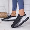 Light Elastic Walking Shoes for Women Knitted Mesh Flats Ladies Slip-ons Soft Sole Loafers Jogging Casual Sports Shoes Mother Shoes